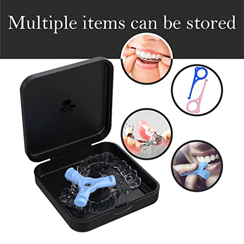 Retainer Case, ARGOMAX Aligner Case, Braces Box, 2 Piece Orthodontic Box (Black). - color: Black