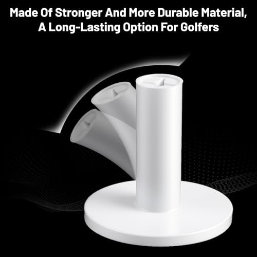 Xinjoduz 8PCS Rubber Simulator Golf Mat Tees 1.5 Inch High Driving Range Golfs Simulator Tee Holder, Unbreakable Indoor & Outdoor Golf Hitting Off Mats Practice Accessories(White)