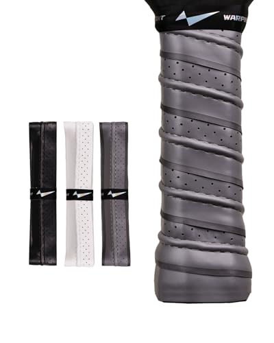 Warping Point Pickleball Paddle Replacement Grip Tape, Moisture Wicking Pickleball Cushion Grip, Premium Pickle Ball Accessories for Use with Overgrip, 3 Pack, Multiple Colors - color: black, white and grey