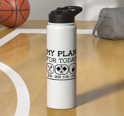 Pickleball Padel Racket Balls Dinking Plan Pickleball Stainless Steel Insulated Water Bottle