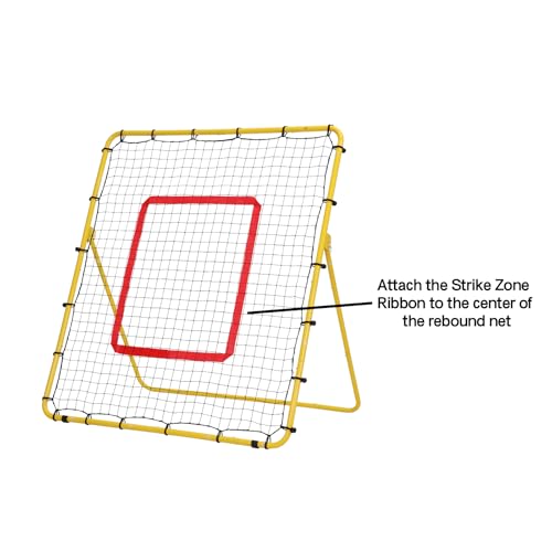 Baseball Rebounder Net 4x4.5 FT, Baseball and Softball Pitch Back Net with 3 Adjustable Angles, Solo Practice Trainer for Ground, Line Drive, Fly Ball, Improve Agility & Precision