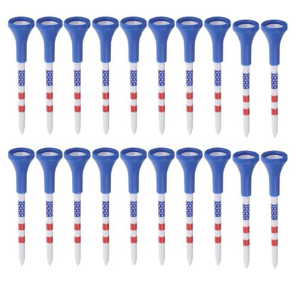 30pcs Tri-Color Unbreakable Golf Tees 83mm Soft Rubber Sleeve Sturdy Driving Range Practice Training Tees for Pros and Beginners Indoor Outdoor Golf