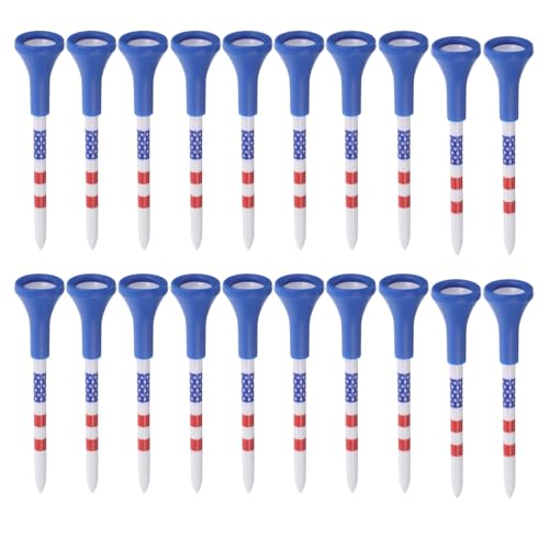 30pcs Tri-Color Unbreakable Golf Tees 83mm Soft Rubber Sleeve Sturdy Driving Range Practice Training Tees for Pros and Beginners Indoor Outdoor Golf