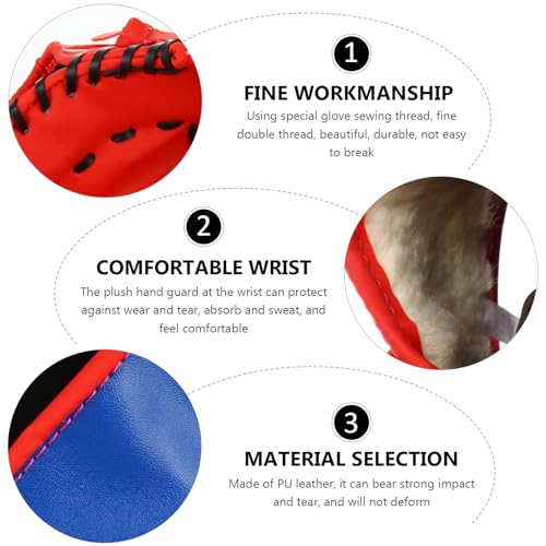 FOMIYES Pu Thickened 12.5-inch Baseball Glove Pitcher Training Glove Infielder Softball Mitt for Adults and Youth