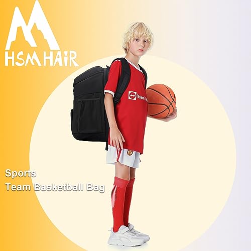 Hsmihair Basketball Backpack Large Sports Bag for Men&Youth,Gym Bag with Separate Ball & Shoes Compartment,Travel Bag for Basketball,Soccer,Volleyball - color: Red