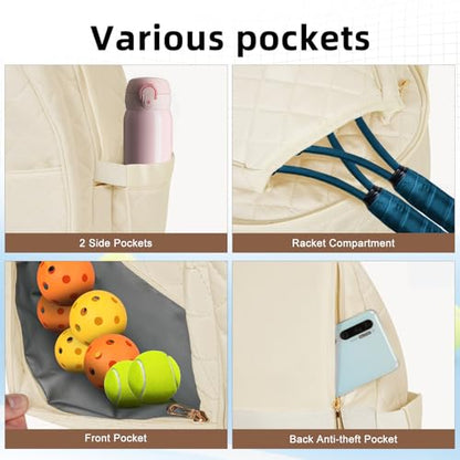 Tennis Bag for Women,Tennis Racket Bags for Women Men for Gym Bag,Waterproof Sling Tote Bag for Pickleball,Badminton Backpack,Cute Gym Bag for Women Duffle Bag,Training,Travel