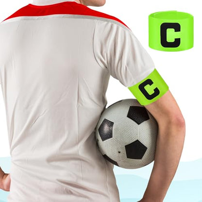 7x33 cm/2.75x13 Inch Captain Armbands, 3 PCS Green Soccer Captain Armband Adjustable Leader Armbands Team Sport Armband Football Basketball Player Band for Adult Youth Soccer Volleyball Team