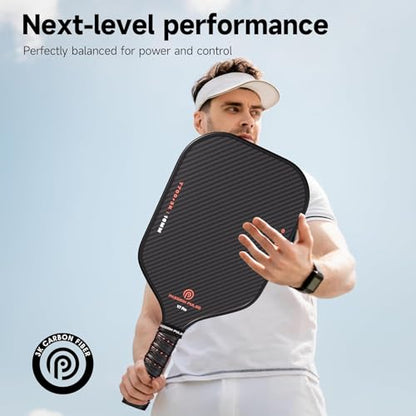 Pickleball Paddle – Advanced Carbon Fiber Surface, 16mm Core, Lightweight 8oz, 3D PulseGrip Handle – Control & Spin for All Skill Levels