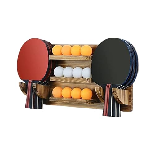 Pong Paddle Organizer – Wall Mounted Sports Storage Rack, Ball Holder Display, Space Saving Design | Neat Equipment Arrangement for Table Tennis Rooms Clubs Homes