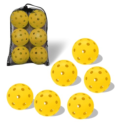 6 Pack Sports Outdoor Pickleballs - 40 Pickleball Balls - USA Pickleball Balls (USAPA) Approved - Official US Open Ball - color: Yellow, style: 6 - Pack