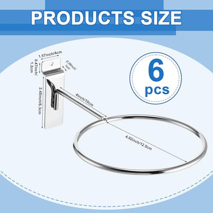 Gisafai 6 Pcs Basketball Holder Wall Mmount Slatwall Metal Ball Storage Multi Function Ball Holder Universal Basketball Display Rack for Sport Football Volleyball Soccer Display - color: Silver