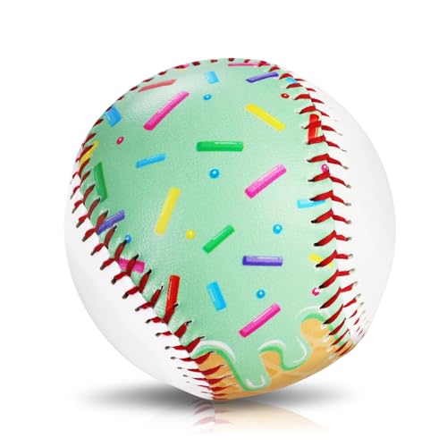 Baseballs PVC 9in Practice Baseball for Training Hitting Lifestyle Decor Ideal Personalized Inspired Gifts for Players Coaches Moms - color: Green Drip