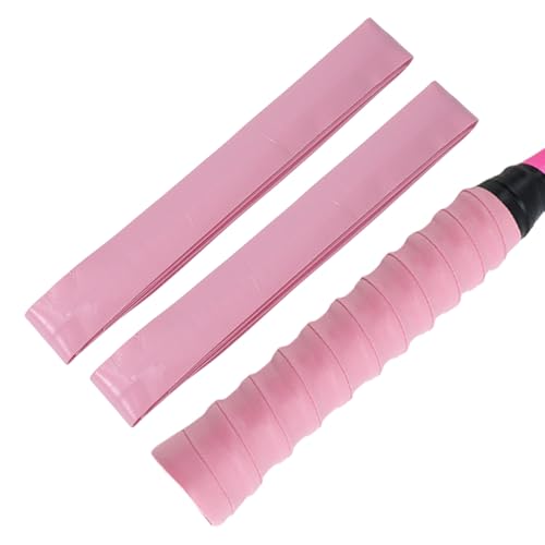 2 Pcs Tennis Racket Grip Tape, Dry Tennis Overgrip Tape, Anti-Slip Absorbent Grip, Racket Overgrip Tape - color: Light Pink, size: Textured-43.3"x1"x0.03"