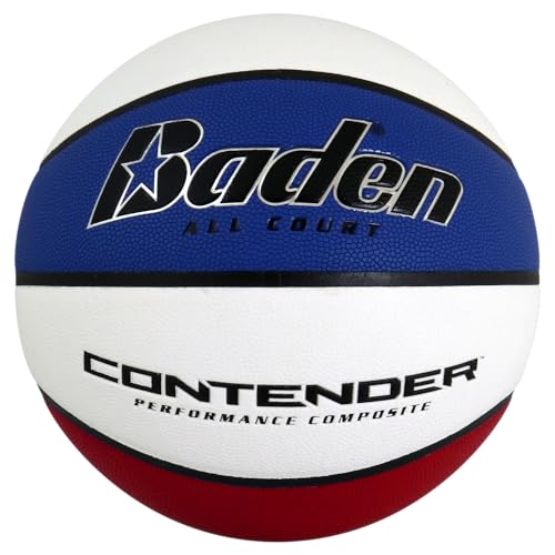 Baden Contender Indoor/Outdoor Composite Basketball - color: Red/White/Blue, size: 28.5-Inch