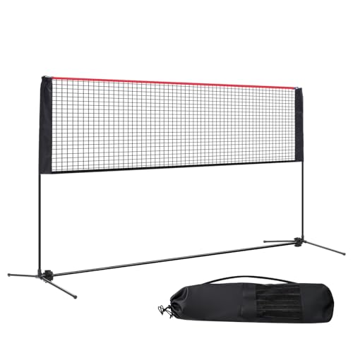 NEWBULIG Portable Badminton Net Set, 10FT/14FT/17FT Wide, Adjustable Height Multi Sport Net for Pickleball, Tennis, Volleyball, Soccer Tennis, Indoor Outdoor with Carry Bag, Easy Setup for Backyard - color: Red, size: 10FT