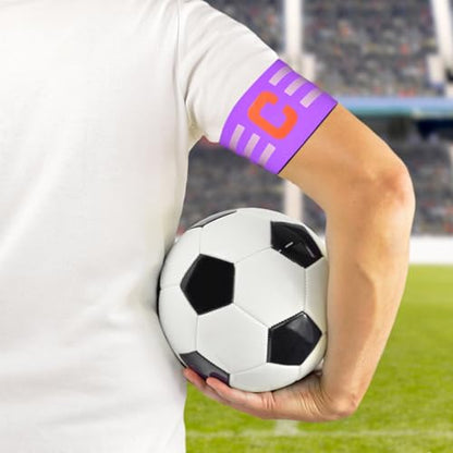 Soccer Captain Armband, Ynaize 2Pcs Nylon Sports Elastic Adjustable Football Basketball Player Bands for Adult Women Men