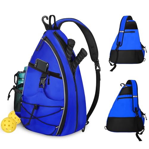 WOLT Pickleball Bag,Crossbody Sling Bags for Women Men,Pickleball Backpack with Fence Hook for Tennis, Racketball