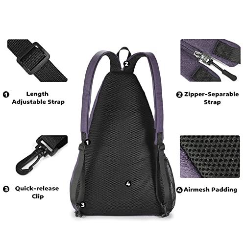 A11N SPORTS Pickleball Bag, Reversible Crossbody Sling Bag/Backpack for Women Men - color: Lavender