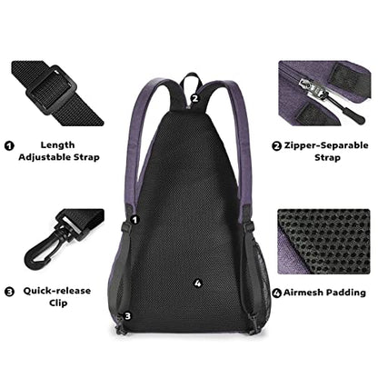A11N SPORTS Pickleball Bag, Reversible Crossbody Sling Bag/Backpack for Women Men - color: Lavender