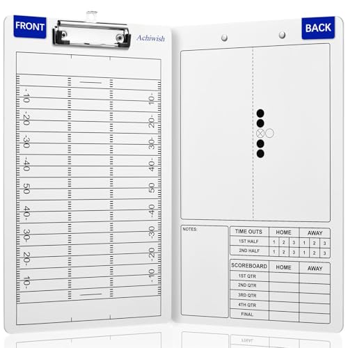 Football clipboard for Coaches, Premium Football White Board for Coaches, Waterproof Football Dry Erase Board for Coaches, Double-Sided Football clipboard with Tactics Field & Lineup Planner