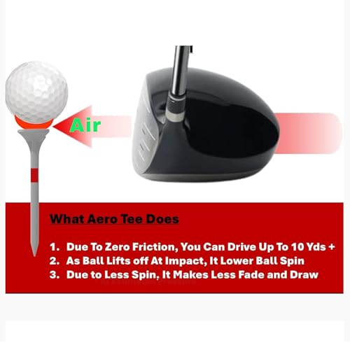 Reuseable & Unbreakable Plastic Golf Tee ‖ Reduced Friction. Perfect Strike ‖ USGA Approved & Patented in USA - color: RED, size: 3 1/4"