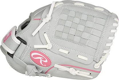 Rawlings | Sure Catch Series Youth Softball Glove - color: Grey / Pink, size: 10"