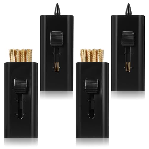 4Pcs Retractable Golf Club Brushes Groove Cleaner,Black Portable Golf Groove Cleaner - Double Head Type,Pocket Size