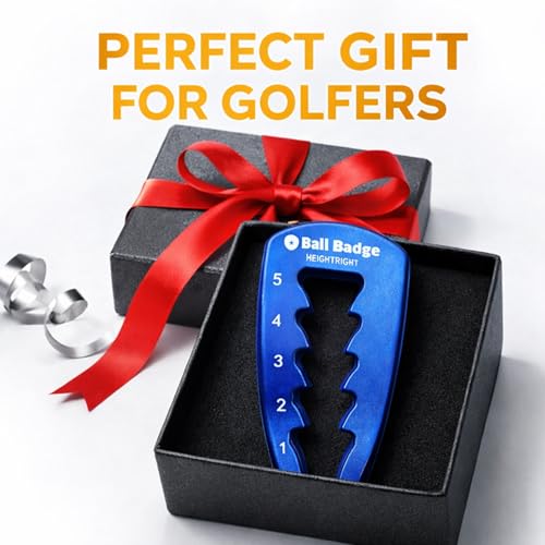 Adjustable Golf Tee Height Tool (5-Level Precision) – Universal Fit for Wooden & Plastic Tees, Consistent Tee Height Setter for Drivers, Fairway Woods & Irons, Durable Aluminum Golf Swing Training Aid - color: Blue