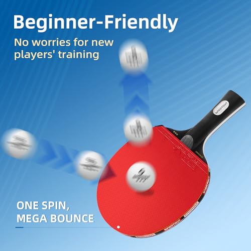 Sportout Ping Pong Paddles Sets-Portable Table Tennis Paddle with Balls, Storage Case Premium Table Tennis Racket for Indoor & Outdoor Games