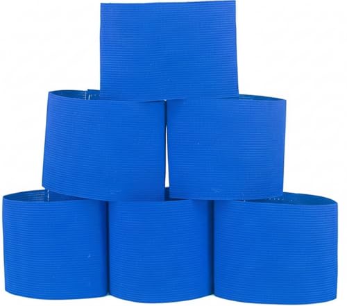 Captain's Armband Soccer Football Rugby Captain Armbands for Youth and Adult,Anti-Drop Design - Pack of 6 - color: 6 Blue /No C