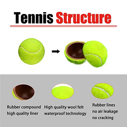 GKK 27 Pack Tennis Balls,Training Tennis Ball Pressure-Less Practising Bulk Tennis Balls for Youth/Beginners/Pet Dogs High Altitude Playing Balls - color: yellow
