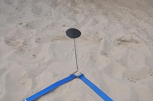 Tandem Sport Volleyball Court Line Sand Anchors - Court Anchors for Beach Volleyball - Disc Anchors to Keep Volleyball Court Lines in Tact - Black