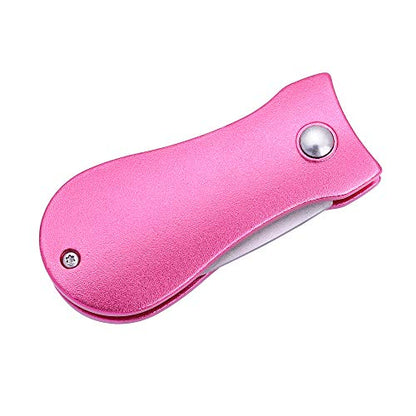 Mile High Life Golf Divot Repair Tool, All Metal Foldable Divot Tool with Pop-up Button & Magnetic Ball Marker - color: Pink Bone