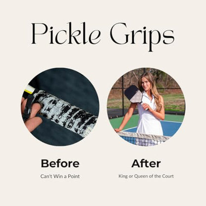 Pickle Grips Pickleball Paddle Grip Tape - Overgrip Grip Wrap for Pickleball Racket - Moisture Wicking Paddle Grip Wrap (2 Pack) - color: White