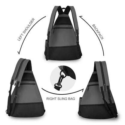 Goloni Pickleball Bag for Women Men, Convertible Pickleball Backpack Sling Bag with Fence Hook, Waterproof Polyester Paddle Bag with Multiple Compartments