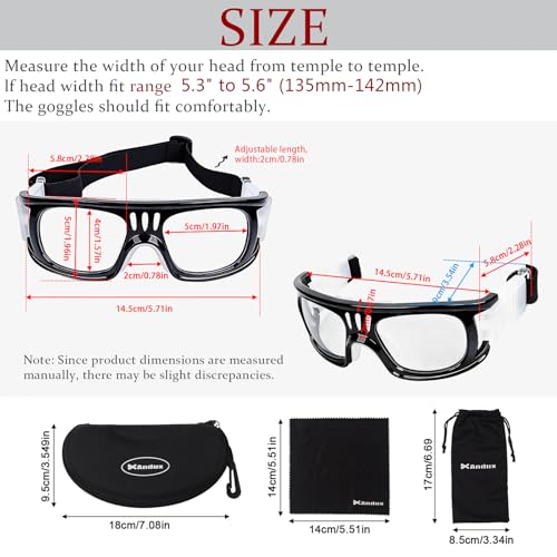 Andux Unisex Sports Glasses Anti Fog Goggles for Basketball Dribbling, Lacrosse, Eye Training LQYJ-01 - color: Black