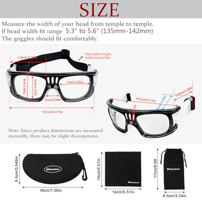 Andux Unisex Sports Glasses Anti Fog Goggles for Basketball Dribbling, Lacrosse, Eye Training LQYJ-01 - color: Black
