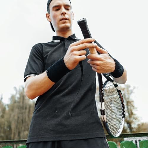 Jerify 24 Pieces Tennis Racket Grip Tape, Precut Tennis Overgrips Tape Badminton Racket Grips with Velvety Comfort for Anti Slip and Absorbent Grip - color: Black