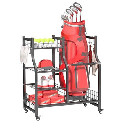 Ultrawall Golf Bag Storage Rack Organizer, Golf Bag Holder Stand for Garage, Golf Equipment Rack