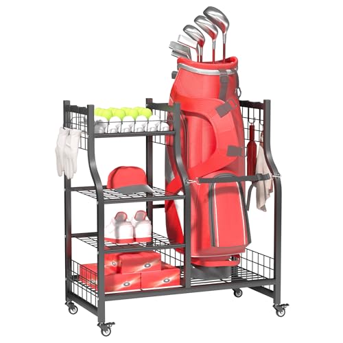 Ultrawall Golf Bag Storage Rack Organizer, Golf Bag Holder Stand for Garage, Golf Equipment Rack
