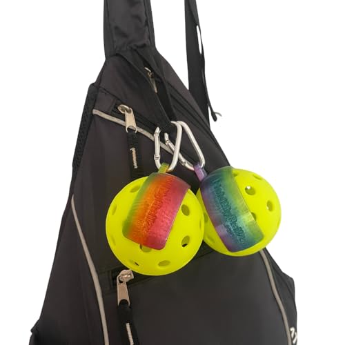 Pickleball Holder | Easily Attach Pickleballs | Ultimate Gift | 2-Pack - color: Rainbow