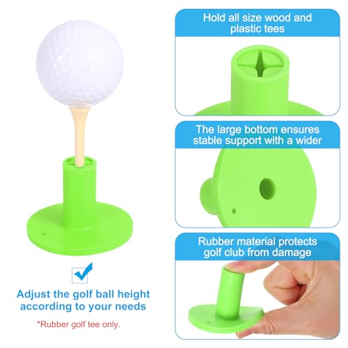 PATIKIL Rubber Golf Tees, Golf Rubber Tee Indoor Outdoor Practice Ball Holder for Driving Range Turf Mats - color: Green