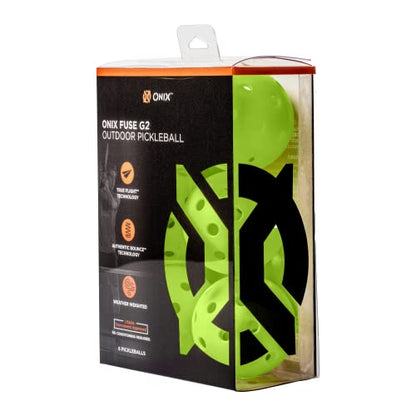 Onix Fuse G2 Outdoor Pickleball Balls USA Pickleball Approved - color: Neon Green, size: 6 Pack