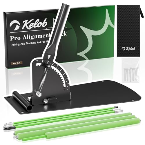 KELOB Golf Alignment Sticks Holder with Angle Adjustment, Detachable Rods with Metal Joints, Golf Swing Training Aid for Putting, Full Swing, Posture Correction, Portable Golf Trainer