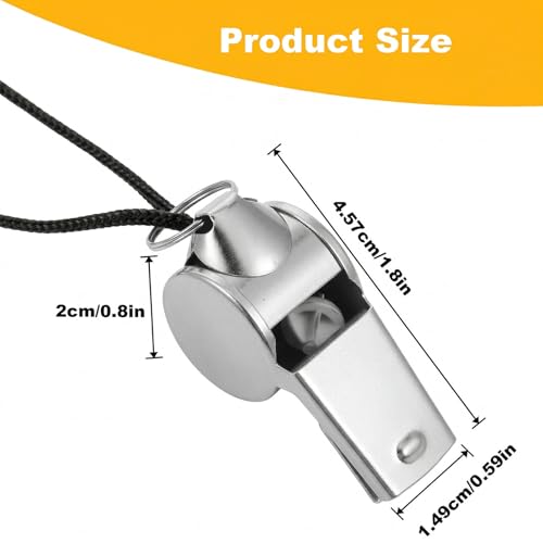 48PCS Stainless Steel Sports Whistles with Black Lanyard – Loud Crisp Sound Whistles Bulk for Coaches, Referees, Officials, and Emergency Use