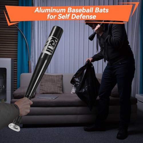 KRUI Aluminum Baseball Bat, 18 Inch Self Defense Bat, Lightweight Bat for Tire Checker, Fish, Keeps in Home, Car, Backpack for Self Defense - color: Black