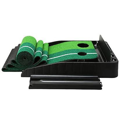 axGear Indoor Golf Putting Green Golf Training Putting Mat Tracks with Auto Ball Return