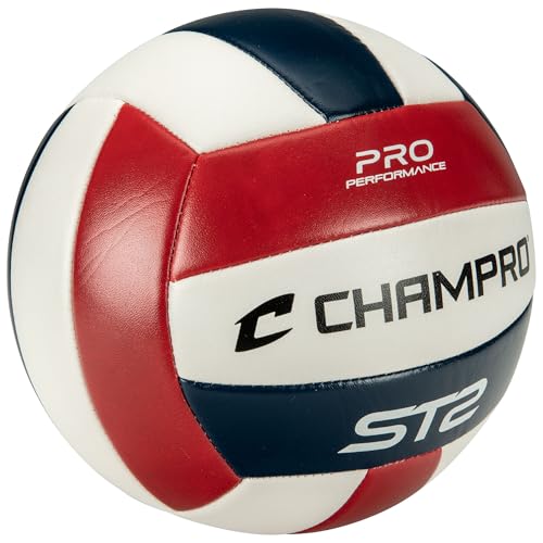 Champro ST2 Indoor/Outdoor Volleyball - color: Scarlet, White, Royal
