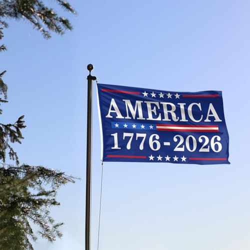 America Birthday Flag 3x5Ft 1776 2026 Years Anniversary Patriot Banner with Two Brass Grommets Flags for Street Event Yard Parties Decoration