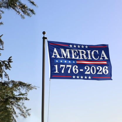 America Birthday Flag 3x5Ft 1776 2026 Years Anniversary Patriot Banner with Two Brass Grommets Flags for Street Event Yard Parties Decoration